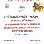 Międzynarodowy Turniej Łuczniczy - Maja Wierzchowska na 3 miejscu